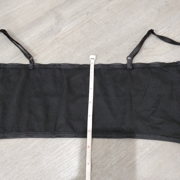NWOT black silky tie front crop bralette - Picture 8 of 16